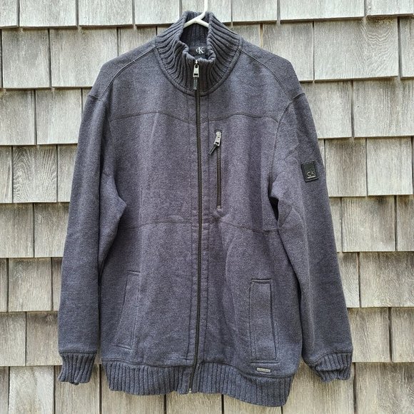 Calvin Klein Full Zip Jacket Mens Size Large Gray